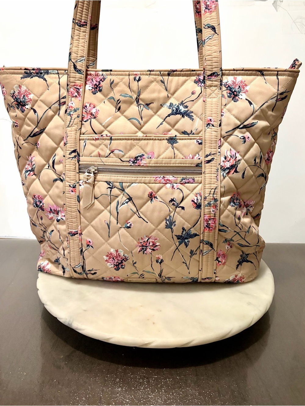 Vera Bradley Women's Performance Twill Strawflowers Large Tote Bag Straps